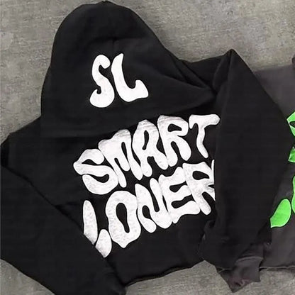 Y2K Retro Oversized Hoodie Pullover with Gothic Letter Print - Women's Harajuku Hip Hop Fashion