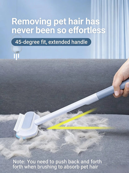 Long Handle Pet Hair Removal Brush and Cleaning Gloves Set, 4-in-1 Washable Lint Cleaner for Indoor Pet Hair Maintenance