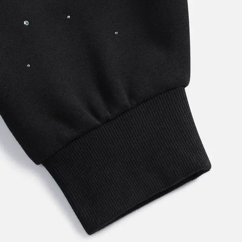 Aelfric Eden Pullover Hoodie Loose Fit Long Sleeve Rhinestone Vintage Washed Fall Fashion Y2K Unisex Casual Streetwear Top