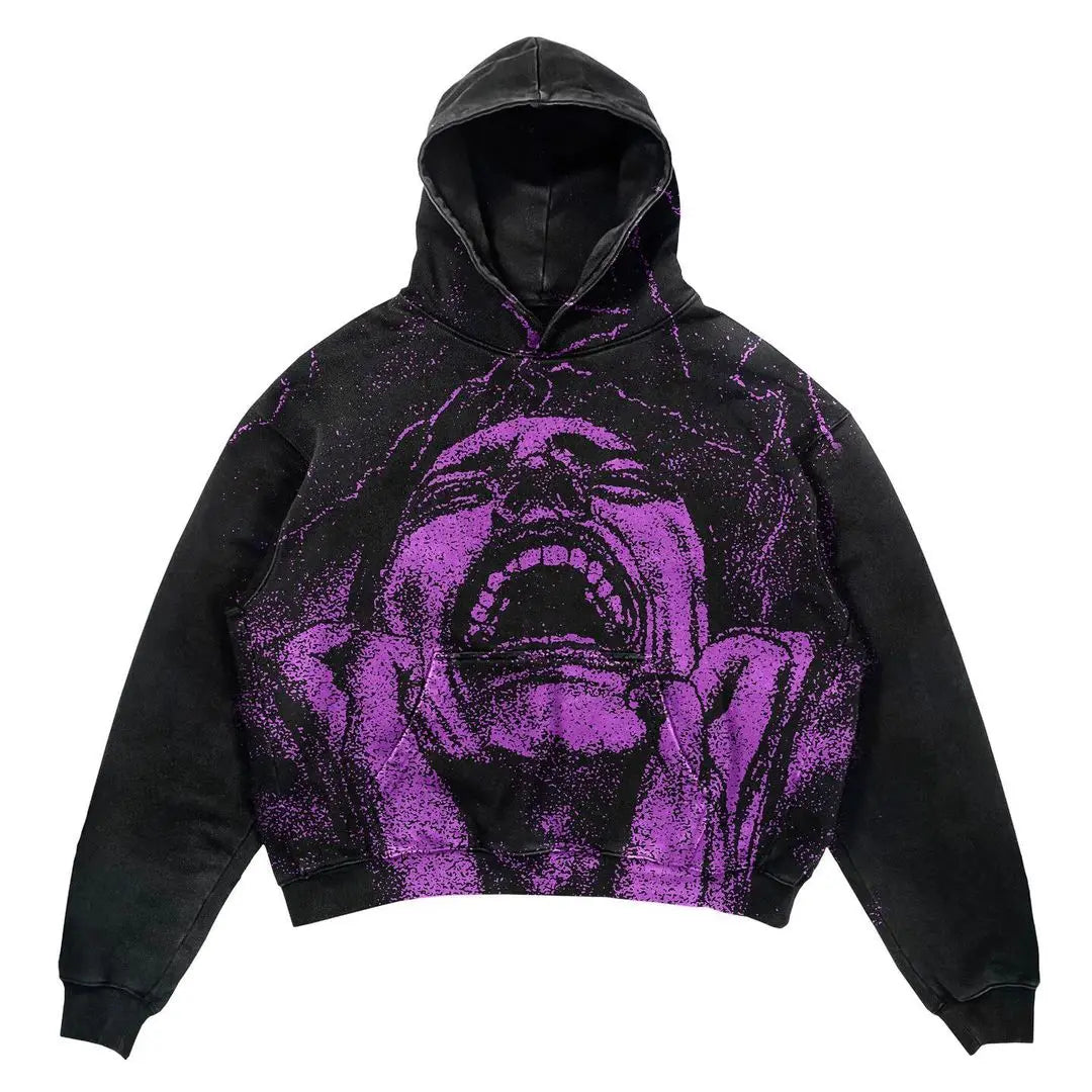 Street Gothic Casual Letter Print Hoodie for Men - Harajuku Retro Y2K Sweatshirt
