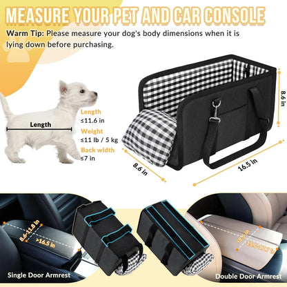 Premium Small Dog Car Seat Booster for Safe Travel, Portable Pet Bed with Safety Leash and Non-Slip Design for Small Breeds