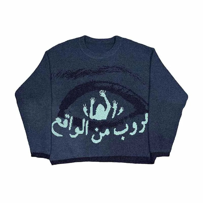 2024 Hip-Hop Street Gothic Wool Retro Pullover Sweater for Men and Women - Y2K Harajuku Punk Knitwear