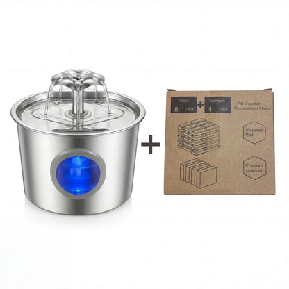 Premium 2.2L Silent Cat Water Dispenser with 304 Stainless Steel Outlet, Night Light, 6-Layer Filter, Automatic Gravity Supply, Wired Plug-In, Leak-Proof Design, and Easy Maintenance