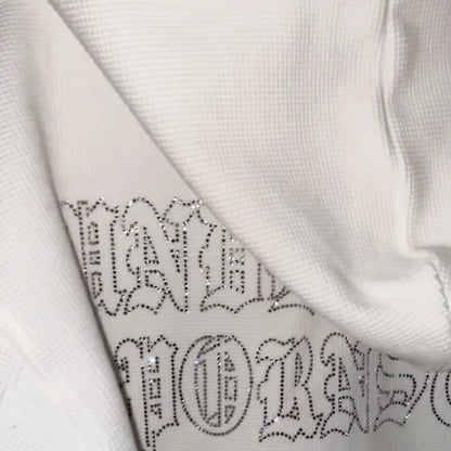 Y2K Rhinestone Lettered Hooded Sweatshirt for Women - Gothic Black Zip-Up Oversized Jacket in Retro Harajuku Style