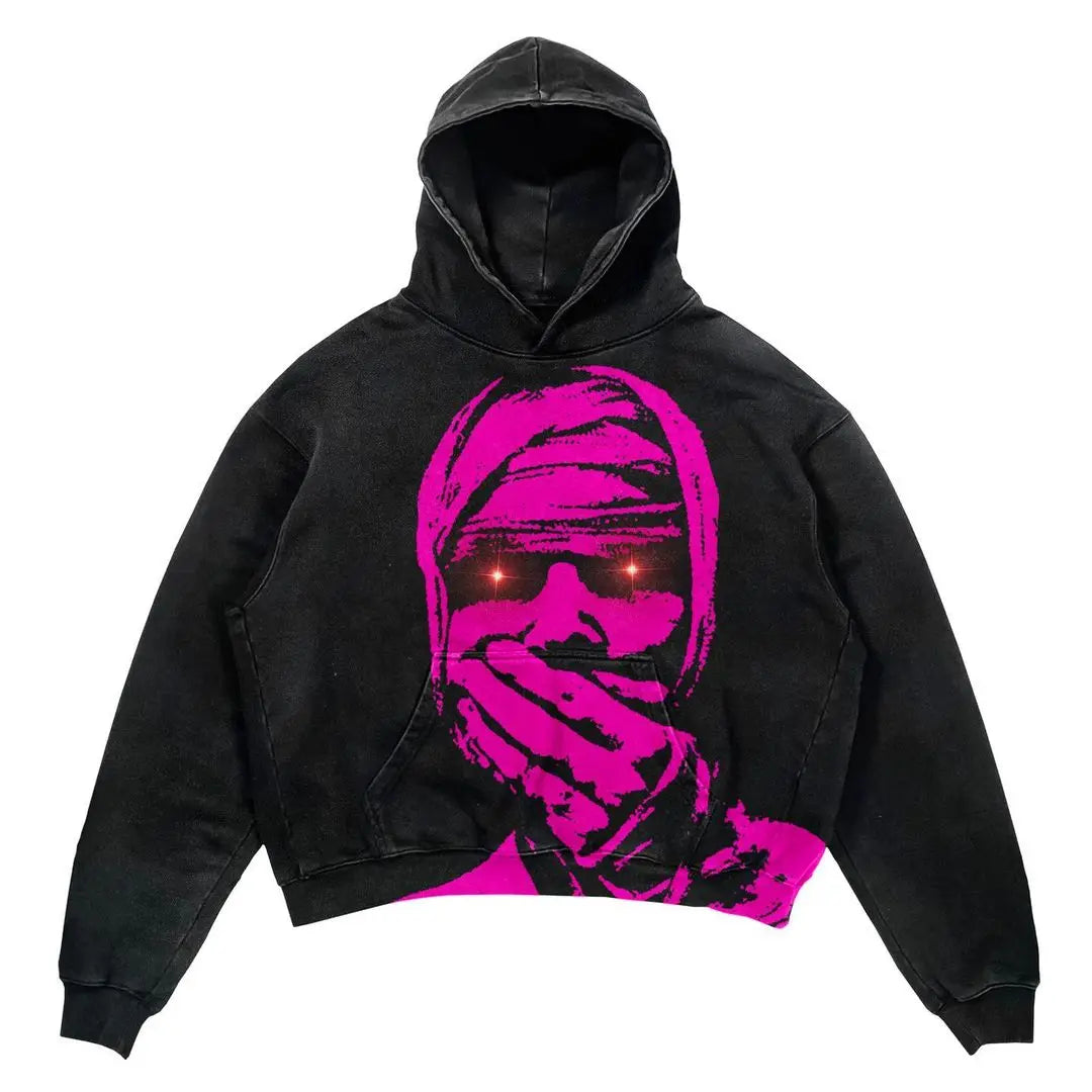 Street Gothic Casual Letter Print Hoodie for Men - Harajuku Retro Y2K Sweatshirt
