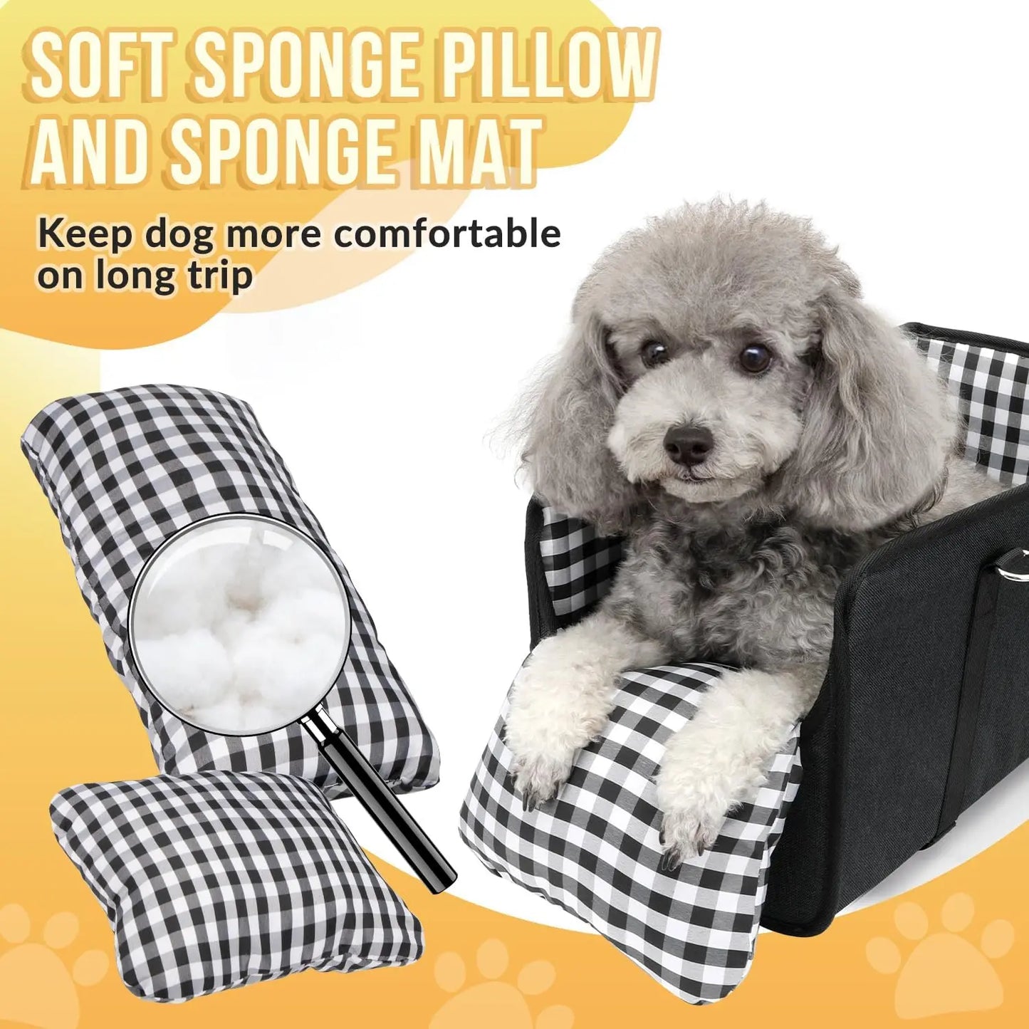 Premium Small Dog Car Seat Booster for Safe Travel, Portable Pet Bed with Safety Leash and Non-Slip Design for Small Breeds