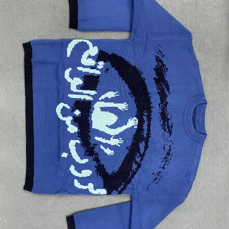 2024 Hip-Hop Street Gothic Wool Retro Pullover Sweater for Men and Women - Y2K Harajuku Punk Knitwear