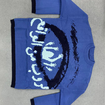 2024 Hip-Hop Street Gothic Wool Retro Pullover Sweater for Men and Women - Y2K Harajuku Punk Knitwear