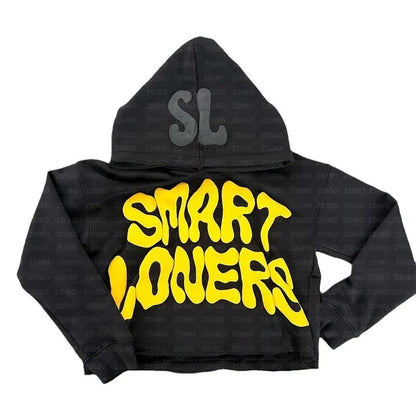 Y2K Retro Oversized Hoodie Pullover with Gothic Letter Print - Women's Harajuku Hip Hop Fashion