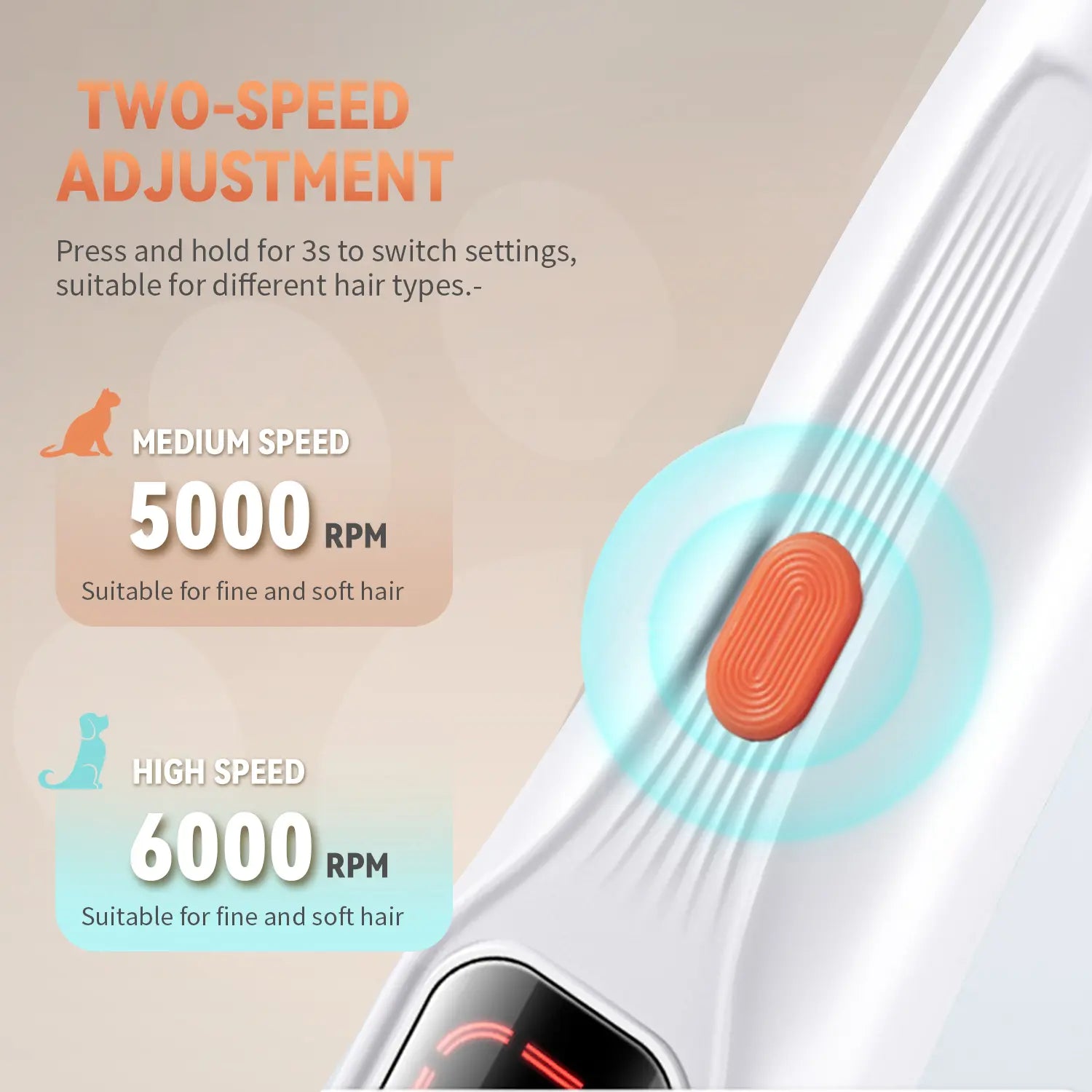 Pet Precision Rechargeable Hair Trimmer Kit for Dogs and Cats - Low Noise, Dual-Speed Motor, Waterproof Grooming Clippers with LED Light