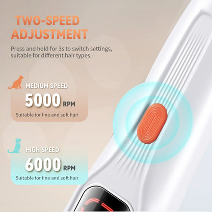 Pet Precision Rechargeable Hair Trimmer Kit for Dogs and Cats - Low Noise, Dual-Speed Motor, Waterproof Grooming Clippers with LED Light