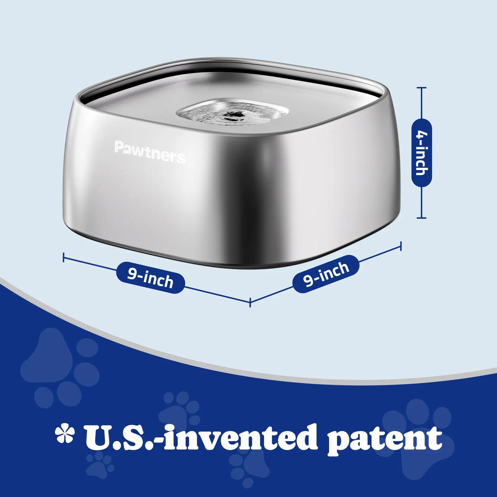 Pawtners No-Spill Dog Water Bowl with Slow Feeder Design for Small, Medium, and Large Dogs and Cats
