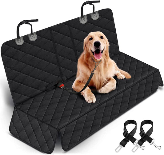 Premium Waterproof Dog Car Seat Cover - Non-Slip Back Seat Protector for Pets, Compatible with Most Cars, SUVs, and Trucks - Black