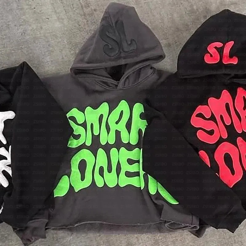 Y2K Retro Oversized Hoodie Pullover with Gothic Letter Print - Women's Harajuku Hip Hop Fashion