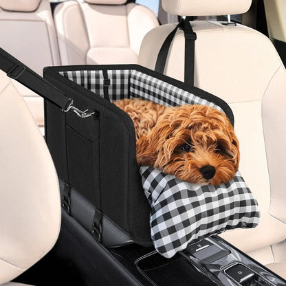 Premium Small Dog Car Seat Booster for Safe Travel, Portable Pet Bed with Safety Leash and Non-Slip Design for Small Breeds