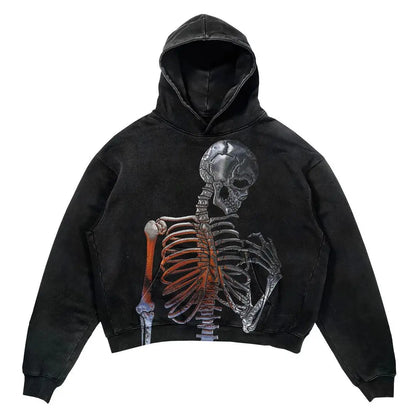 Street Gothic Casual Letter Print Hoodie for Men - Harajuku Retro Y2K Sweatshirt