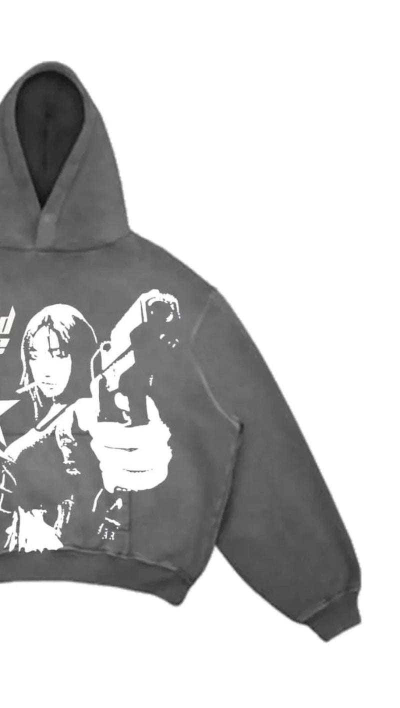 Street Gothic Casual Letter Print Hoodie for Men - Harajuku Retro Y2K Sweatshirt