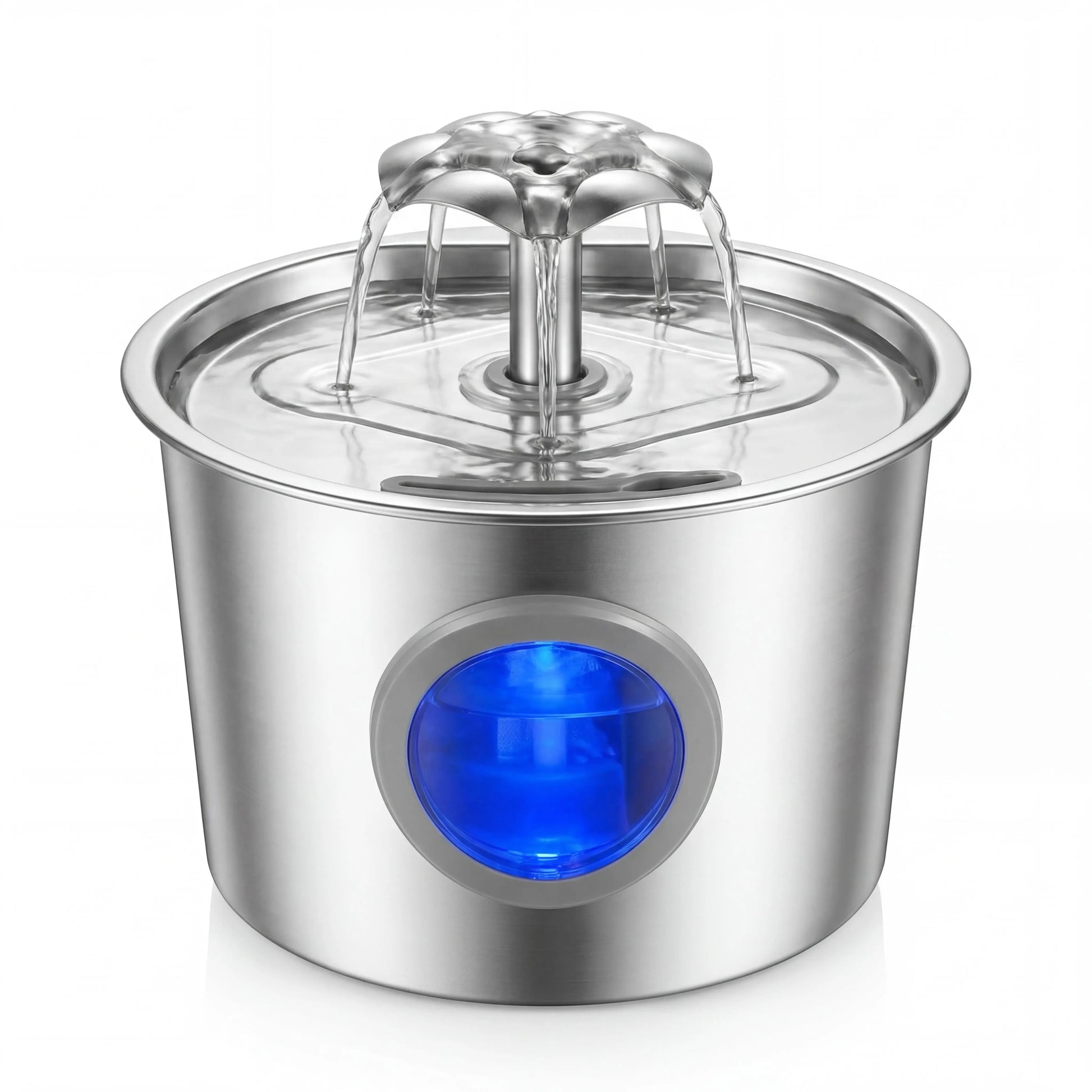 Premium 2.2L Silent Cat Water Dispenser with 304 Stainless Steel Outlet, Night Light, 6-Layer Filter, Automatic Gravity Supply, Wired Plug-In, Leak-Proof Design, and Easy Maintenance
