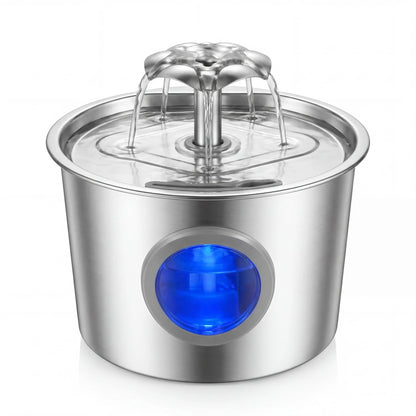 Premium 2.2L Silent Cat Water Dispenser with 304 Stainless Steel Outlet, Night Light, 6-Layer Filter, Automatic Gravity Supply, Wired Plug-In, Leak-Proof Design, and Easy Maintenance