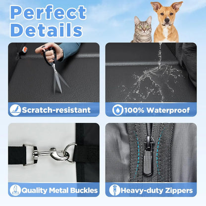 Premium Waterproof Dog Rear Seat Extender and Car Seat Cover, Enhanced Durability and Safety Features, Easy to Clean, Foldable Dog Bed, Supports Up to 400 Pounds