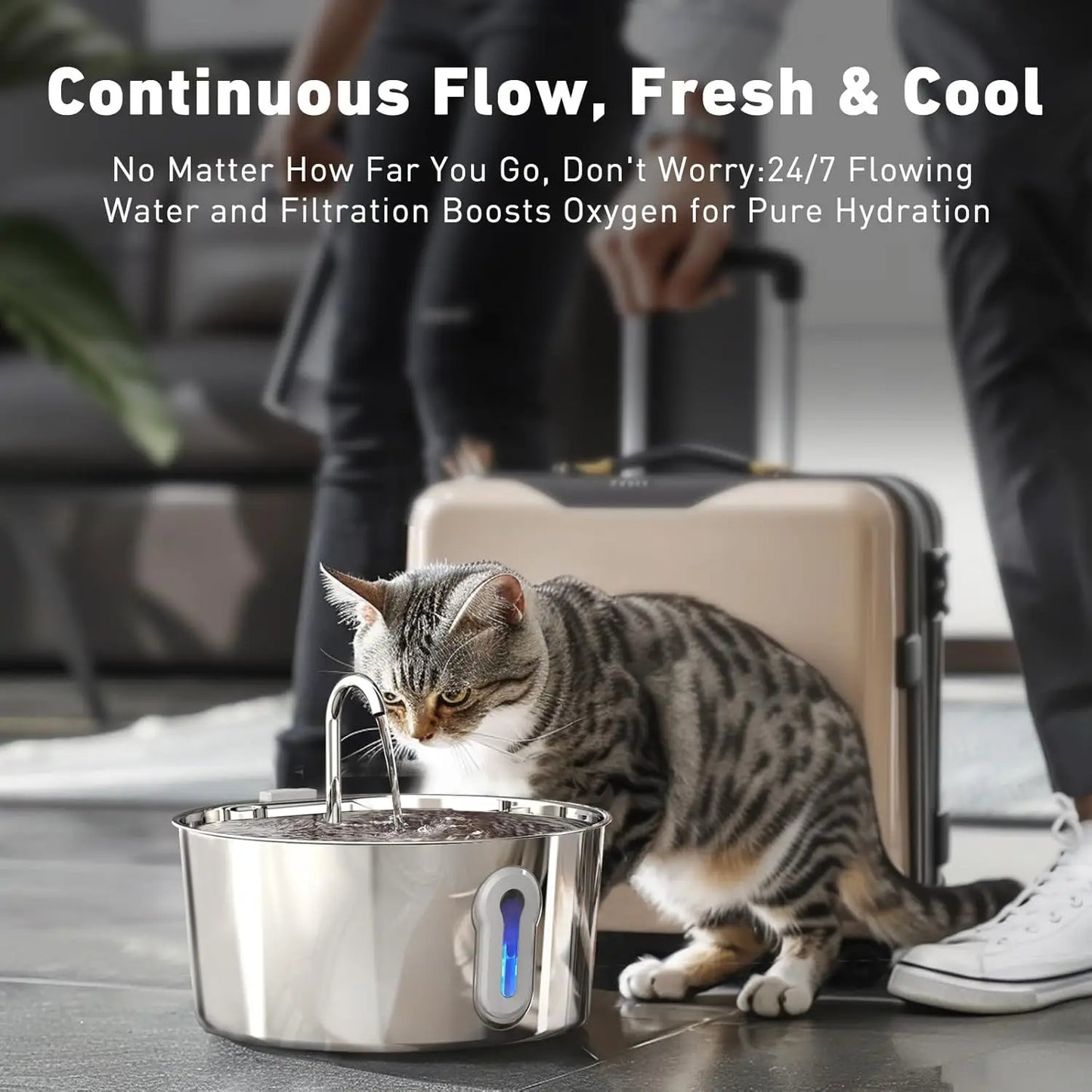 4L Pets Metal Water Fountain
