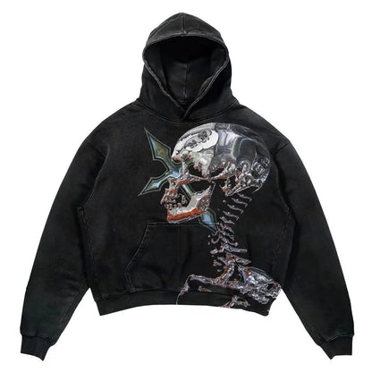 Street Gothic Casual Letter Print Hoodie for Men - Harajuku Retro Y2K Sweatshirt