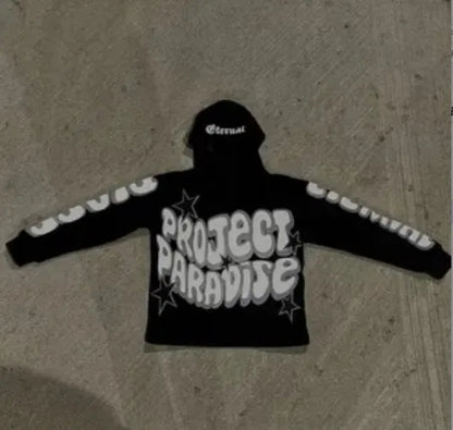 Y2K Streetwear Graphic Hoodie with Star Letter Design - Harajuku Anime-Inspired Pullover for Men and Women