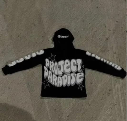 Y2K Streetwear Graphic Hoodie with Star Letter Design - Harajuku Anime-Inspired Pullover for Men and Women