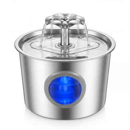 Premium 2.2L Silent Cat Water Dispenser with 304 Stainless Steel Outlet, Night Light, 6-Layer Filter, Automatic Gravity Supply, Wired Plug-In, Leak-Proof Design, and Easy Maintenance